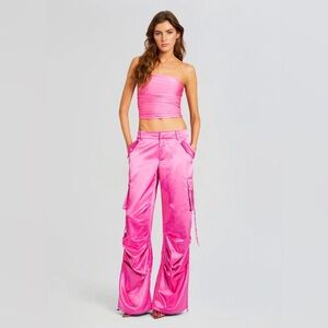 SER.O.YA LAI SATIN CARGO PANT ‘Malibu Pink’